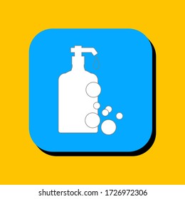 Icono de ilustración vectorial de jabón manual. Icono de jabón de mano en forma bidimensional. El concepto de sanitizador de manos antibacterianas y cuidado de la salud usando un jabón de mano icono moderno.