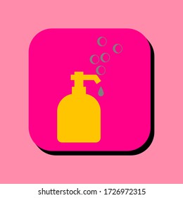 Hand soap vector illustration icon. Hand soap icon in two-dimensional shape. The concept of antibacterial hand sanitizer and healthcare by using a hand soap modern icon.