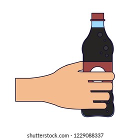Hand with soda bottle