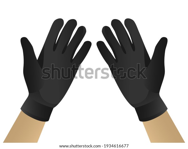 The hand of someone
who is wearing gloves