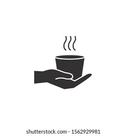 hand with spa bottle silhouette style icon vector illustration design