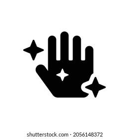 Hand funkelt Symbol. Flaches Design einzeln auf weißem Hintergrund. Vektorgrafik