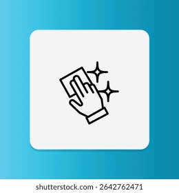 Hand with sparkles icon representing cleanliness, easy cleaning, or hygienic surfaces.	

