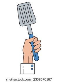 hand with spatula icon isolated