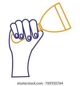 hand with spatula tool isolated icon