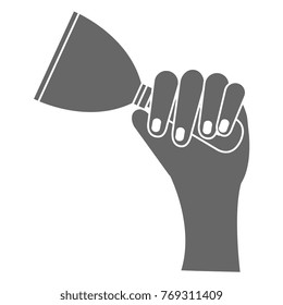hand with spatula tool isolated icon