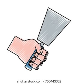 hand  with spatula    vector illustration