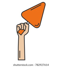 hand with spatule isolated icon