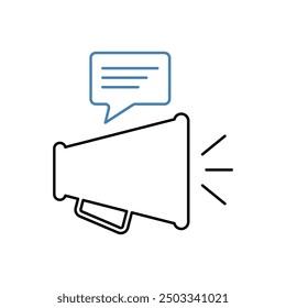 hand speaker concept line icon. Simple element illustration.hand speaker concept outline symbol design.