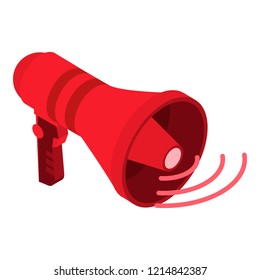 Hand speaker icon. Isometric of hand speaker vector icon for web design isolated on white background