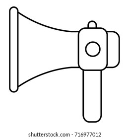 Hand speaker icon. Outline illustration of hand speaker vector icon for web design isolated on white background