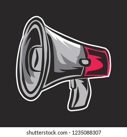 hand speaker vector design , grayscale color