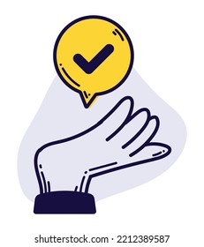 hand with speech bubble like icon