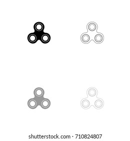 Hand spinner black and grey set icon .