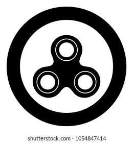 Hand spinner black icon in circle .