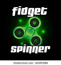 Hand spinner colorful vector illustration. Hand spinner tricks. Badges, labels, banners, advertisements, brochures, business templates. Isolated Vector illustration.
