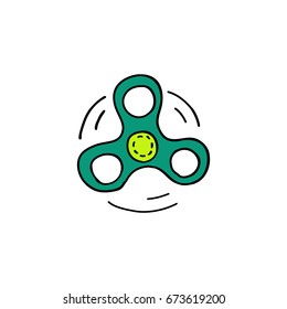 icono del doodle giratorio de mano