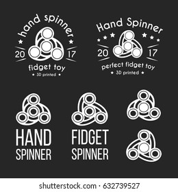 Hand Spinner emblems. Vector illustration on black background