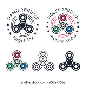 Hand Spinner emblems.Vector illustration on white background