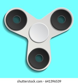 Hand spinner. Fidget toy for increased focus, stress relief. Vector.