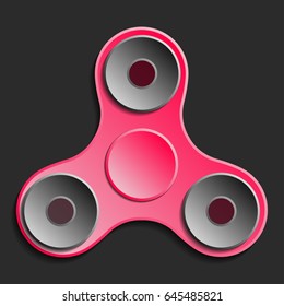 Hand spinner  . Fidget toy for increased focus, stress relief. Vector.