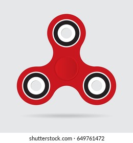 Hand spinner, Fidget Spinner toy for increased focus on white background with shadow for banner. Vector illustration.