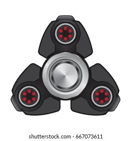 Hand spinner. Fidget toy for increased focus, stress relief. Vector illustration.