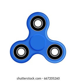 Hand spinner fidget vector illustration. Relaxation hand spinner red device