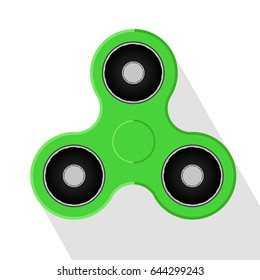 Hand spinner green vector illustration. Hand spinner tricks. Badges, labels, banners, advertisements, brochures, business templates. Vector illustration isolated on white background