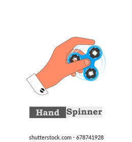 Hand spinner. Spinner icon in hand. Color on a white background
