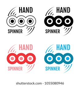Hand spinner icon isolated on white background. Fidget stress relieving toy vector illustration