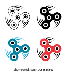 Hand spinner icon isolated on white background. Fidget stress relieving toy vector illustration