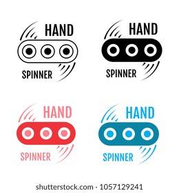 Hand spinner icon isolated on white background. Fidget stress relieving toy vector illustration