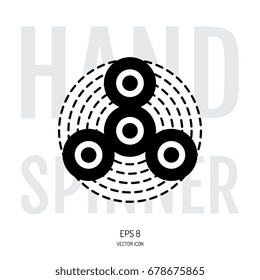 Hand spinner icon isolated on white background. Fidget stress relieving toy vector illustration