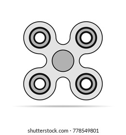 Hand spinner icon, isolated on white background. Vector illustration. Spinner stress relieving toy.