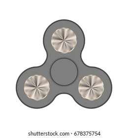 Hand spinner isolated on white background. Finger fidget spinner - stress relieving hand toy. Vector illustration.