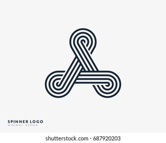 Hand spinner linear logotype. Abstract symbol design. Eps10 vector.