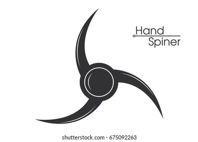 hand spinner logo isolated on white background, emblems and icons, vector illustartion. monochrome style.