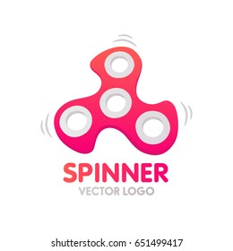 Hand Spinner logo, label, emblem. Vector spinner logo