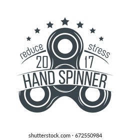Hand spinner logotype 2017, monochrome style, vector