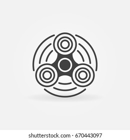 Hand Spinner minimal icon - vector triple spinner toy symbol or design element