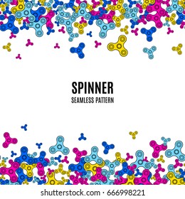 Hand Spinner seamless vector bright pattern. Stress relief toy. Spinner template isolated on white background