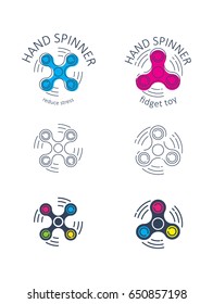 Hand Spinner symbols. Vector illustration on white background.