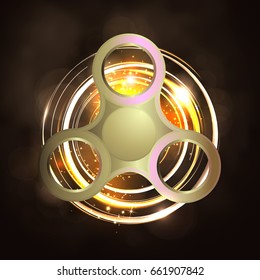 Hand Spinner Toy. Hand Spinning Machine. Vector illustration