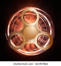 Hand Spinner Toy. Hand Spinning Machine. Vector illustration
