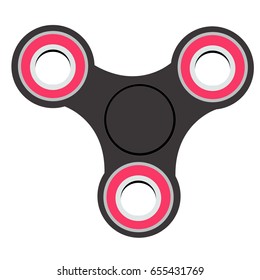 Hand spinner toys, hand fidget spinner flat vector on white background.