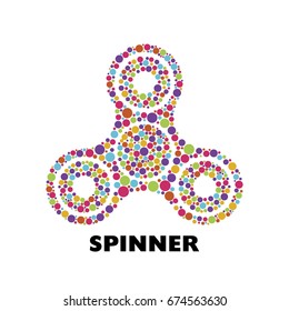 Hand spinner toys flat vector icons