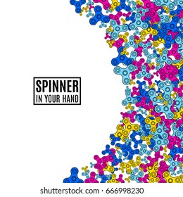 Hand Spinner vector bright template isolated on white background. Stress relief toy in your hand