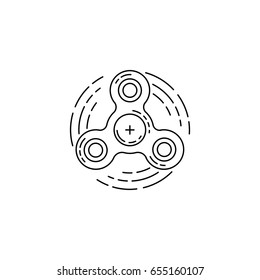 Hand spinner vector in a flat outline style. Toy for developing fine motor skills and relieving stress