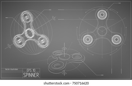 Hand spinner. Vector illustration.